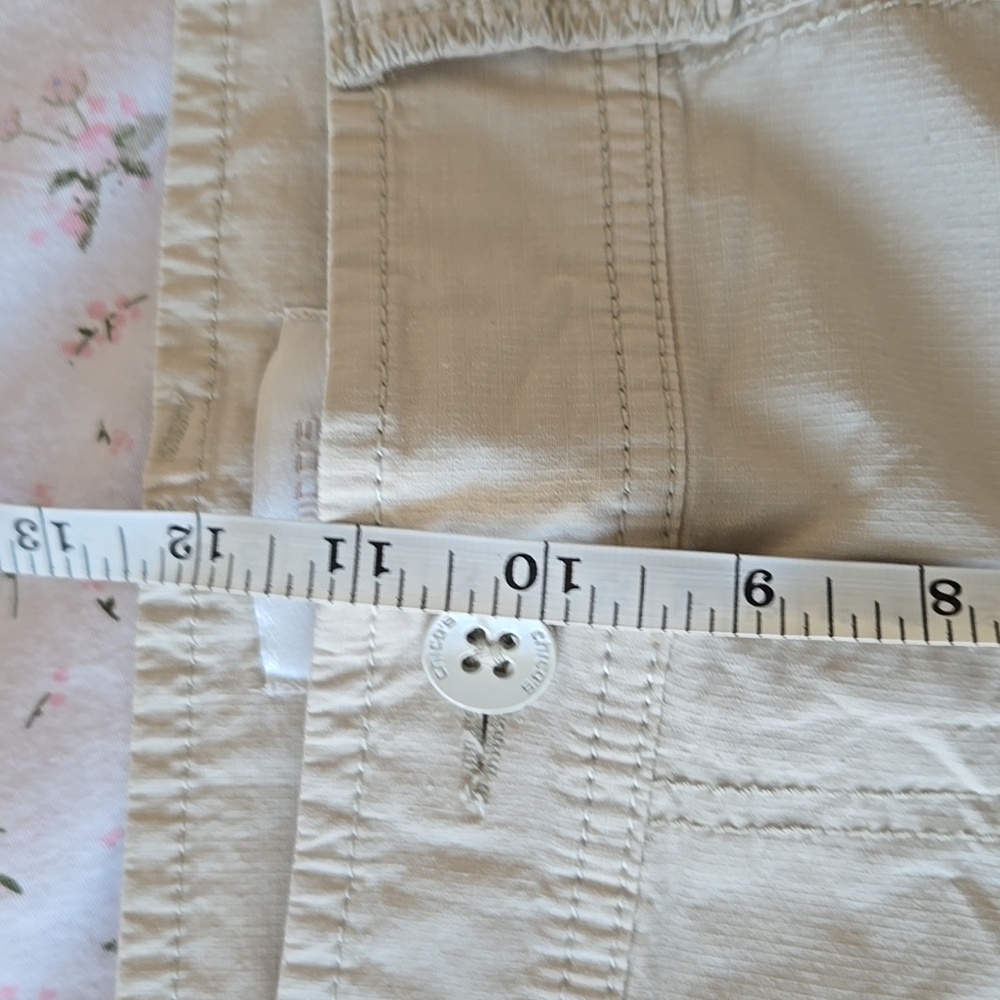 Chicos Tan Cargo Capri - Picture 7 of 9